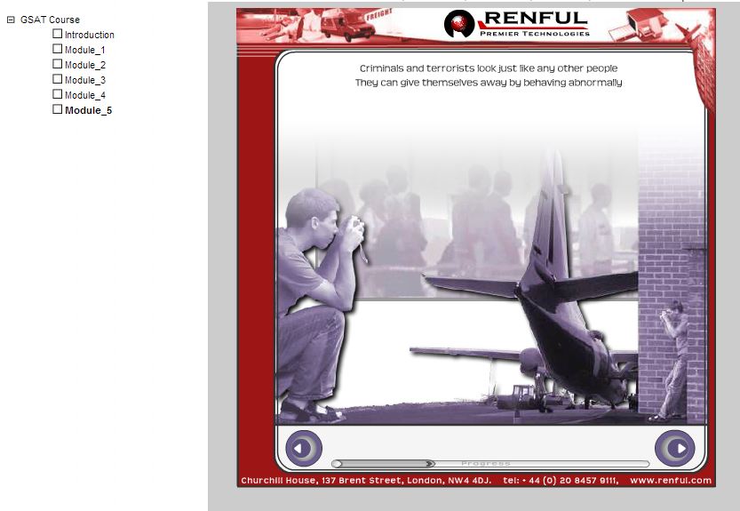 DVD training slide converted to e-learning
