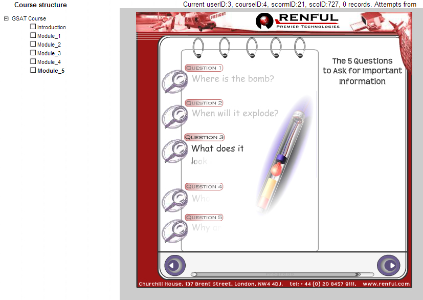 Interactive '5 questions to ask slide'
